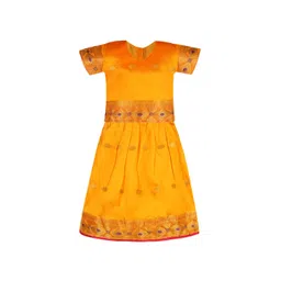 Wish Karo Girls Ethnic Motifs Woven Design Zari Ready to Wear Lehenga & Blouse-picture-33