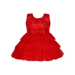 Wish Karo Girls Floral Embroidered Cotton Fit & Flare Dress-picture-48