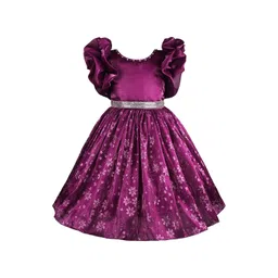 Wish Karo Girls Floral Printed Flared Sleeve Fit & Flare Dress-picture-24