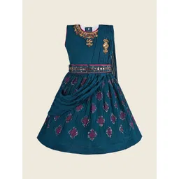 Wish Karo Girls Floral Printed Georgette Fit & Flare Dress-picture-44
