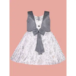 Wish Karo Girls Floral Printed Round Neck Satin Fit & Flare Dress-picture-13