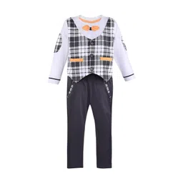 Wish Karo Girls Grey & White Checked T-shirt with Trousers-picture-37