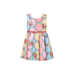 Wish Karo Girls Grey Printed A-Line Dress-picture-39