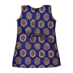 Wish Karo Girls Navy Blue & Gold-Toned Printed Dhoti Pants image 2