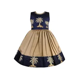 Wish Karo Girls Navy Blue Embroidered Party Dress-picture-11
