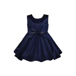 Wish Karo Girls Navy Blue Solid Fit and Flare Dress-picture-38