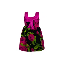 Wish Karo Girls Pink & Black Fit and Flare Dress-picture-16