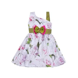 Wish Karo Girls Pink Cotton Floral Frock-picture-45
