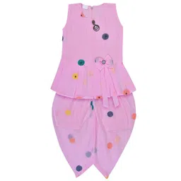 Wish Karo Girls Pink Printed Top with Dhoti Pants-picture-36
