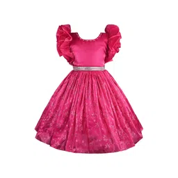 Wish Karo Girls Print Flared Sleeve Fit & Flare Dress-picture-11