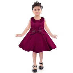 Wish Karo Girls Purple & Grey Satin Dress With Jacket-picture-26