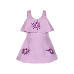 Wish Karo Girls Purple Embroidered Frock-picture-25