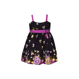 Wish Karo Girls Purple Floral Printed Fit and Flare Dress-picture-30