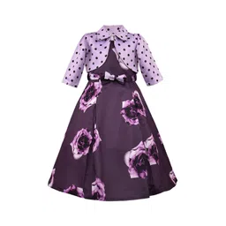 Wish Karo Girls Purple Printed Fit and Flare Dress-picture-23
