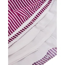 Wish Karo Girls Purple Striped Satin Dress image 2