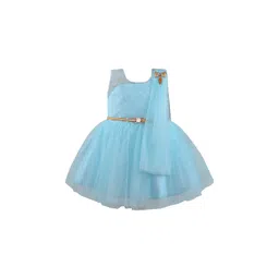 Wish Karo Girls Self Design Net Fit & Flare Dress With Belt-picture-13