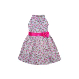 Wish Karo Girls Turquoise Blue & Pink Printed Fit and Flare Dress-picture-58