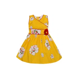 Wish Karo Girls Yellow & Red Printed Fit and Flare Dress-picture-53