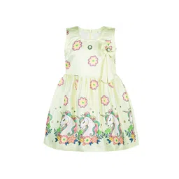 Wish Karo Infant Girls Floral Print Satin Fit & Flare Dress-picture-26
