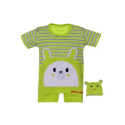 Wish Karo Kids Green & White Printed Cotton Rompers-picture-26