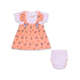 Wish Karo Kids Orange Printed Frock & Briefs-picture-11