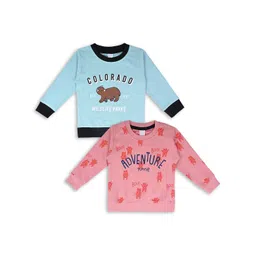 Wish Karo Kids Pack of 2 Typography Printed Cotton Sweatshirt-picture-30