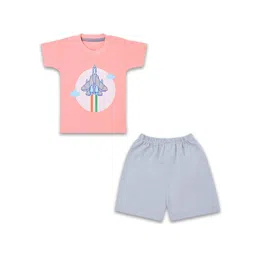 Wish Karo Kids Printed Pure Cotton T-shirt with Shorts-picture-13