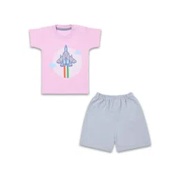 Wish Karo Kids Printed Pure Cotton T-shirt with Shorts-picture-17