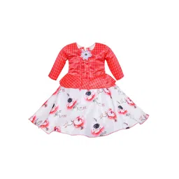 Wish Karo Orange Floral Printed Satin Dress-picture-35