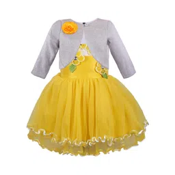 Wish Karo Yellow Floral Georgette Dress-picture-49