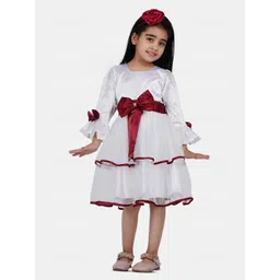 Wish little Flared Sleeve Satin A-Line Dress-picture-24