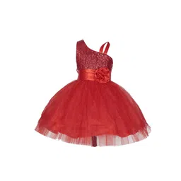 Wish little Girls Net One Shoulder Fit and Flare Dress-picture-29