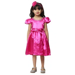 Wish little Women Cape Sleeve Satin A-Line Dress-picture-14