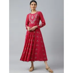 Wishful by W Pink Embroidered Maxi Dress-picture-12