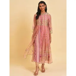 Wishful by W Pink Printed Dress With Jacket-picture-29