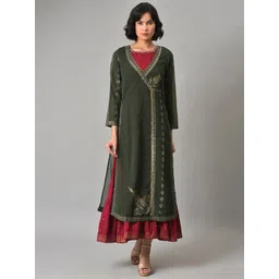 WISHFUL Ethnic Motifs Embroidered Maxi Ethnic Dress-picture-27