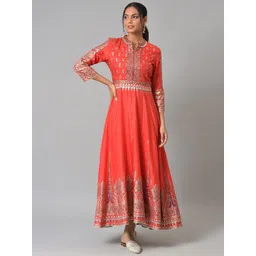 WISHFUL Red Ethnic Motifs Print Ethnic Maxi Dress-picture-32