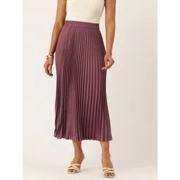 WISSTLER Mid-Rise Accordian Pleat Flared Midi Skirt-picture-18