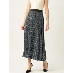 WISSTLER Printed Pleated Flared Midi Skirt-picture-14
