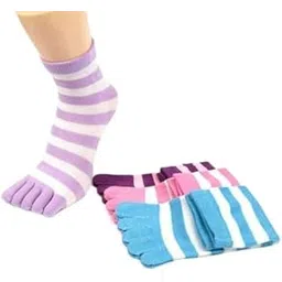 wklouyhe Women's Full Toe Socks Toe Separated Cotton Socks Colorful Stripe Socks for Women Men_Free Size-picture-31