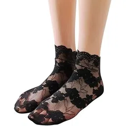 wklouyhe Women's Pure Cotton Socks, Leaf Lace Invisible Thin Ladies Boat Hollow Non-Slip Shallow Tights_Pack Of 01-picture-40