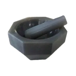 WKM 5 inch Enameled Granite Black Mortar &a; Pestle Set for Grinding of Spices in Kitchen-picture-46