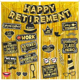 wobbox Happy Retirement Props,Retirement Banner, Retirement Decorations Items(FP5460) Photo Booth Board-picture-22
