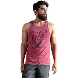 wod armour Men's C&B Graphic Tank Top (Brick Red)-picture-21