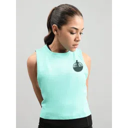 Wod Armour Women Round Neck Sleeveless Cotton Crop Top-picture-40