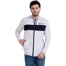 WOLF & CO. Men Colourblocked Hooded Sweatshirt image 2