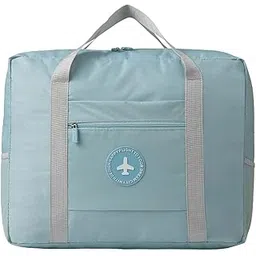 wolpin Travel Bags for Luggage Spacious with Pockets Foldable Weekender Zipper Duffle Bag for Travel Stylish Handbag Conveniently Carry on Trolley Bag Waterproof (44 x 18 x 35 cm) Blue-picture-49