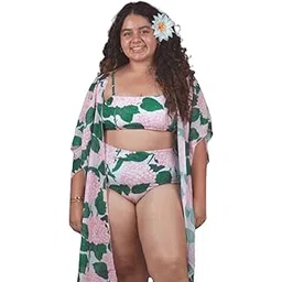 womanlikeu PolySpandex Waves by Shrijal: Magic Inside-Out | Floral Bikini with a Coverup | Padded (with Removable Pads) | Swimming Costume for Women | Swimwear | Sizes: S to L-picture-20