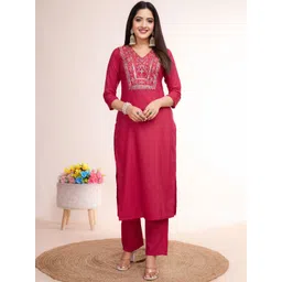 Women Basket Women Ethnic Motifs Yoke Design Kurta with Trousers-picture-22