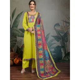 Women Basket Women Floral Printed Kurta with Trousers & Dupatta-picture-30